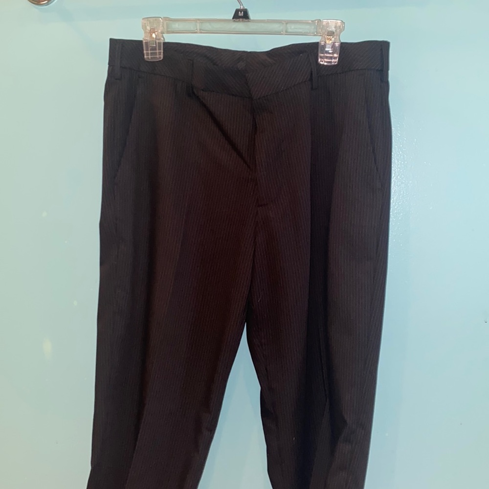 Black striped dress pants